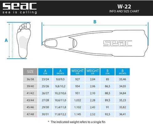 SEAC W-22, New Generation Long Freediving Fins with Blade in Saudi Arabia