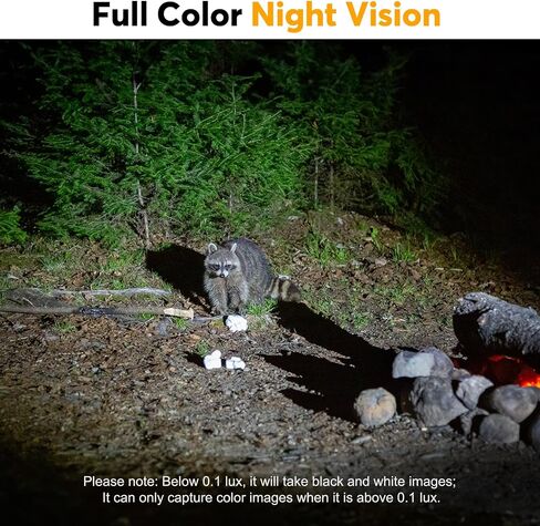 WOSPORTS Trail Camera, Full Color Night Vision Game Camera, Night for Color Hunting Camera, 48MP 4K Deer Camera, 100ft IP65 Waterproof 2.0''LCD for Outdoor Wildlife Monitoring (H29-B) in Saudi Arabia