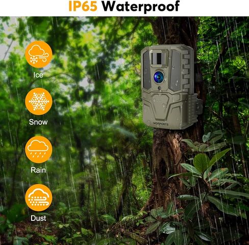 WOSPORTS Trail Camera, Full Color Night Vision Game Camera, Night for Color Hunting Camera, 48MP 4K Deer Camera, 100ft IP65 Waterproof 2.0''LCD for Outdoor Wildlife Monitoring (H29-B) in Saudi Arabia