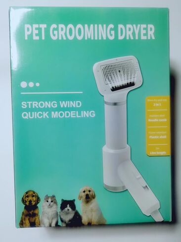 Pet Grooming, LIFEES pet hair dryers for dogs, 3-in-1 pet dog dryer quiet dog hair dryers and comb brush grooming, 300 Watts, Portable, Adjustable Temperature (Detachable - long) in Saudi Arabia