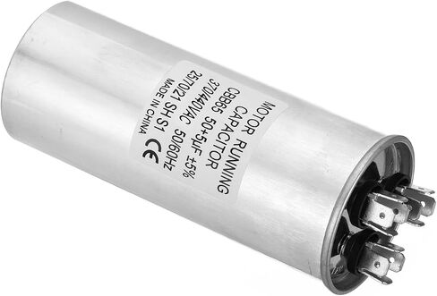 PATIKIL 45+5uF ±5% 45/5MDF 370/440V AC Fan Start Capacitor, CBB65 Circular Dual Run Capacitor for AC Motor Run Air Conditioner Cool Heat Pump Condenser Straight in Saudi Arabia