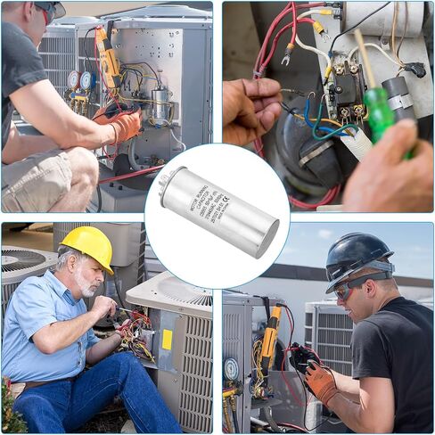 PATIKIL 45+5uF ±5% 45/5MDF 370/440V AC Fan Start Capacitor, CBB65 Circular Dual Run Capacitor for AC Motor Run Air Conditioner Cool Heat Pump Condenser Straight in Saudi Arabia