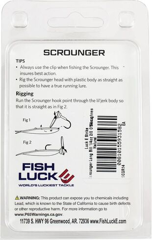 Luck E Strike Original Scrounger Jig Head - Creates Realistic Swimming Action to Soft Plastic Fishing Baits in Saudi Arabia