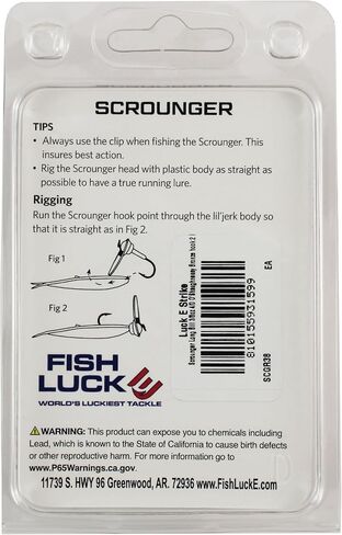 Luck E Strike Original Scrounger Jig Head - Creates Realistic Swimming Action to Soft Plastic Fishing Baits in Saudi Arabia