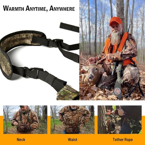 NEW VIEW كمامة يد للصيد مُدفأة، حقيبة مموهة لتدفئة اليد للطقس البارد، واقيات يد مع بطارية 5000 مللي أمبير في الساعة لحامل الأشجار وصيادي السرج in Kuwait