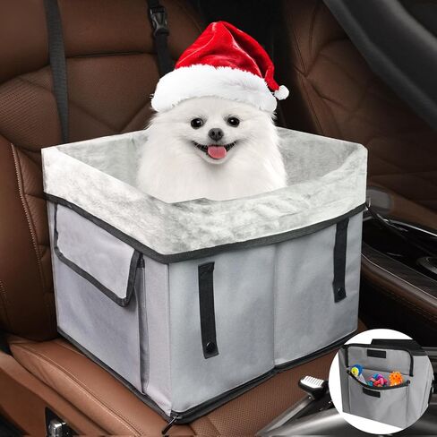 Eunice Small Dog Car Seat, Washable Detachable and Portable Dog Booster Car Seat with Clip-on Safety Leash, Puppy Car Seats with Storable Bottom Layer - Up to 25 lbs in Saudi Arabia