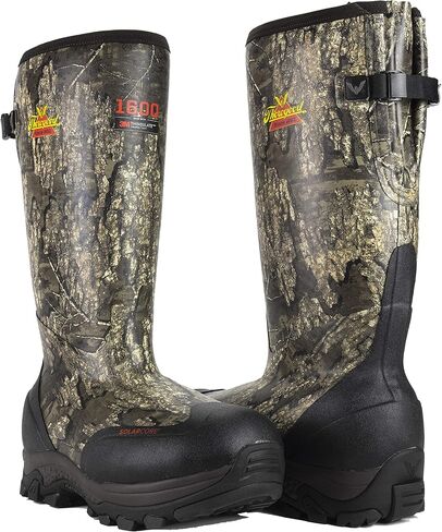 حذاء Thorogood Infinity FD مقاس 17 بوصة للصيد معزول مقاوم للماء للرجال - Realtree Timber Camo Neoprene مع 1600 جرام ثينسوليت ونعل خارجي للجر ذاتي التنظيف، Camo - 11 M US in Kuwait