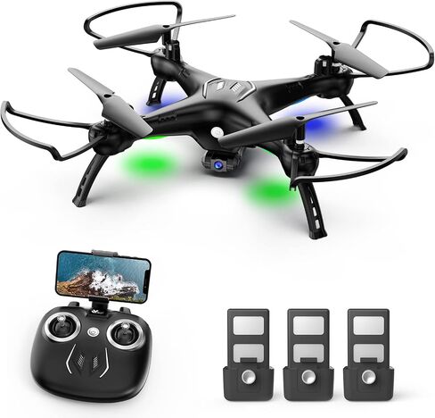 ATTOP FPV Drone with Camera for Adults/Kids/Beginners, Total 30 Mins Flight time FPV Drones, 120°Wide View, Easy Control with Remote/App/Voice, 1 Key Operation, Boys&Girls Toy Drone, CPSIA Certified in Saudi Arabia