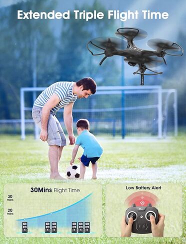 ATTOP FPV Drone with Camera for Adults/Kids/Beginners, Total 30 Mins Flight time FPV Drones, 120°Wide View, Easy Control with Remote/App/Voice, 1 Key Operation, Boys&Girls Toy Drone, CPSIA Certified in Saudi Arabia