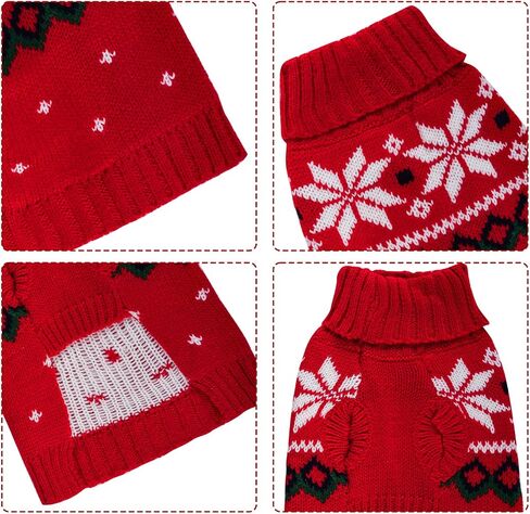 choyaxo Dog Christmas Sweater for Small Pet Dogs Cat Breathable Knitted Warm Cat Outfit for Christmas Warm Apparel for Winter (Red, Small) in Saudi Arabia