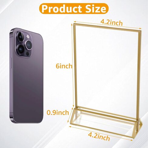10 Pack Acrylic Sign Holder 5x7 Gold Frames Sign Holders 5x7 Vertical Plastic Picture Frame Stand for Wedding Tables Menu Holder Photo Display in Saudi Arabia