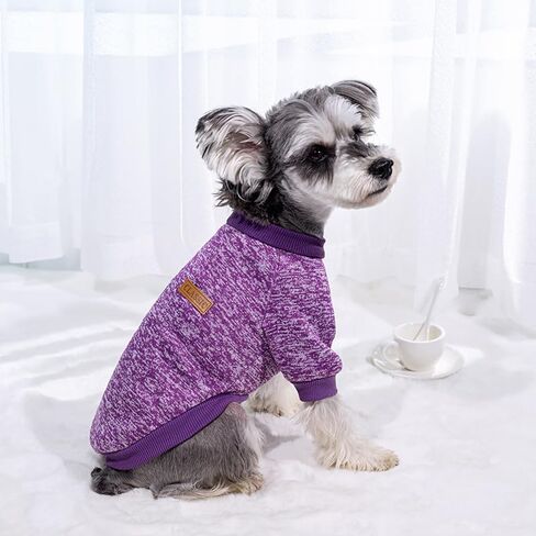 2 Pack Dog Sweaters for Small Dogs - Warm Winter Puppy Sweaters Cute Soft Dog Clothes Outfit Pet Costume for Boy Girl Doggie, Cat, Bulldog Pug Yorkie Kitten Chihuahua (Navy Blue, Grey, Large) in Saudi Arabia