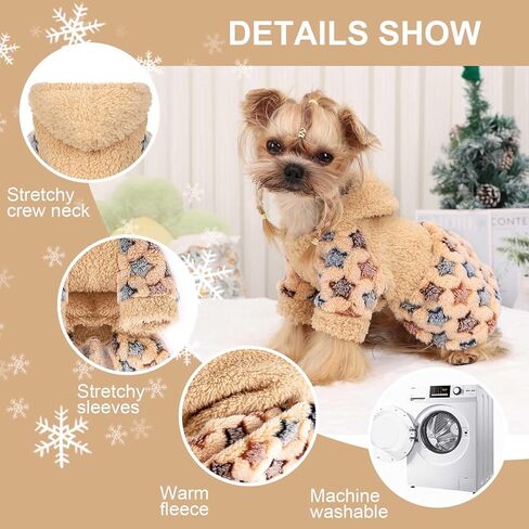 Kosiyi الكلب سترة الصوف الكلب هوديي الشتاء الكلب الملابس للكلاب الصغيرة صبي فتاة الحيوانات الأليفة هوديس للكلاب الطقس البارد الكلب معاطف الخريف الكلب البلوز ل تشيهواهوا يوركي القط سترة الكلب زي in Kuwait