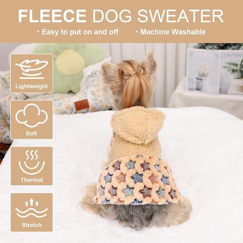Kosiyi الكلب سترة الصوف الكلب هوديي الشتاء الكلب الملابس للكلاب الصغيرة صبي فتاة الحيوانات الأليفة هوديس للكلاب الطقس البارد الكلب معاطف الخريف الكلب البلوز ل تشيهواهوا يوركي القط سترة الكلب زي in Kuwait