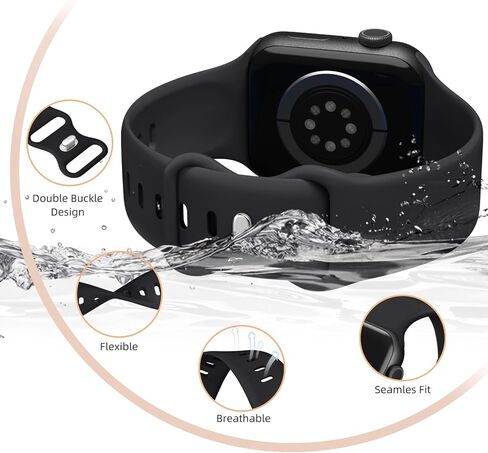 Wepro Sport Band Compatible with Apple Watch Band 38mm 40mm 41mm 42mm 44mm 45mm 46mm 49mm Women Men, Soft Silicone Strap Compatible for iWatch Series 10 9 8 7 6 5 4 3 SE Ultra/Ultra 2 in Kuwait