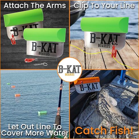Multi-Species Planer Boards, for Walleye Striper Trout Catfish Skipjack, for Trolling, Dragging, Set of 2 Boards, Made in The USA in Saudi Arabia