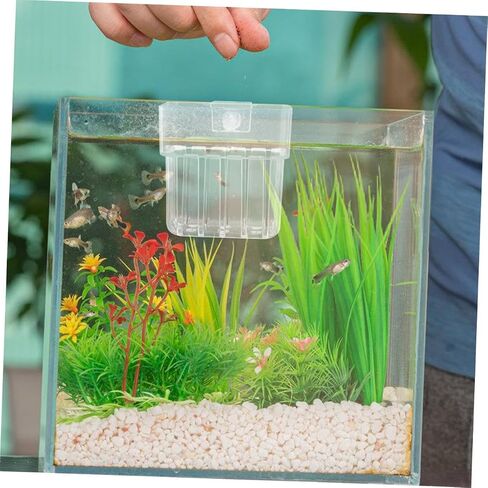 Aquarium Plant Holder, Aquatic Fish Tank Plant Holder with Hooks, Clear Aquatic Fishtank Planter Hanging Holder, Fish Tank Decorations Aquarium Decor in Saudi Arabia