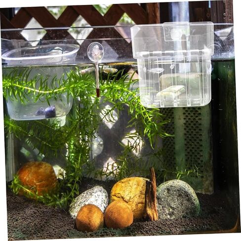 Aquarium Plant Holder, Aquatic Fish Tank Plant Holder with Hooks, Clear Aquatic Fishtank Planter Hanging Holder, Fish Tank Decorations Aquarium Decor in Saudi Arabia