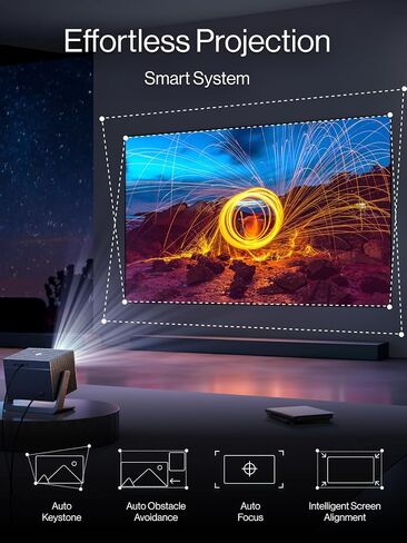 جهاز عرض Cube 600 Netflix، أصلي 1080 بكسل، جهاز عرض محمول مع واي فاي وبلوتوث، True 600 ISO Lumens، حامل انحراف قابل للتعديل 360 درجة، جهاز عرض خارجي تلقائي للفيديو in Saudi Arabia
