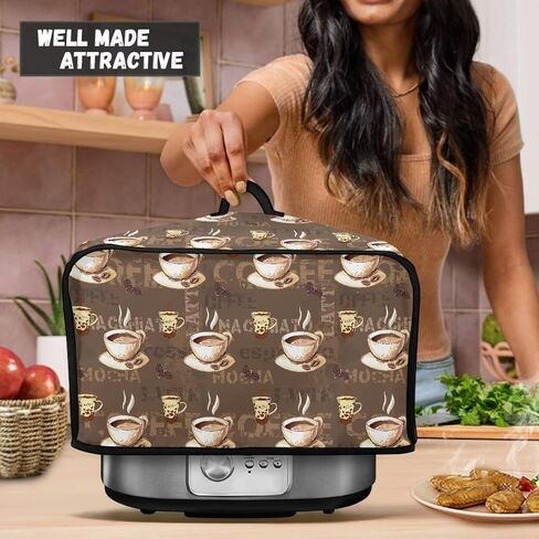 Coffee Slow Cooker Cover Slow Cooker Cover with Mesh Pocket and Top Handle Small Appliance Cover Home Decor Kitchen Accessories in Saudi Arabia