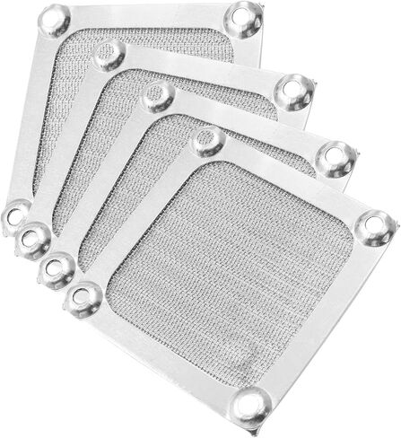4Pcs Computer Fan Filter Grills, 120mm, Black | Aluminum Frame Mesh, Dustproof Cover, Includes Screws, For PC Case in Kuwait