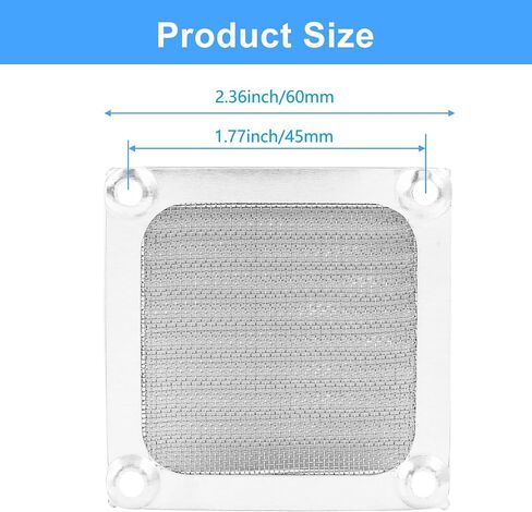 4Pcs Computer Fan Filter Grills, 120mm, Black | Aluminum Frame Mesh, Dustproof Cover, Includes Screws, For PC Case in Kuwait