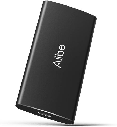 Aiibe External SSD 250GB External Hard Drive USB C Portable SSD, Up to 500MB/s, USB 3.1, External Solid State Drive 250GB USB SSD Drive for Laptop, Mac, PS4 (Black) in Saudi Arabia
