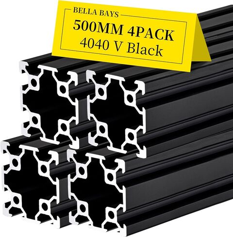 BELLA BAYS 4pcs 23.62 inch 600mm 4040 T Slot Aluminum Extrusion Profile European Standard Anodized Silver Extruded Linear Rail Guide Frame for 3D Printer Laser Engraving Machine CNC Workbench DIY in Saudi Arabia