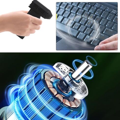 Air Duster, 300000RPM Compressed Air Jet Dry Blower 3 Gear Portable No Canned FanTypeC Fast Charging 16000mA air Broom for Deep Computer Clean Keyboard Car Dry Home in Saudi Arabia