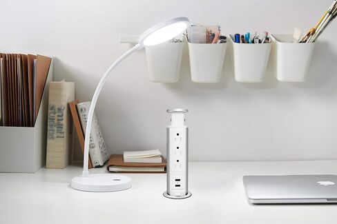 Pop up Outlet for Countertop, 3 AC Outlets & 2 USB-A, 3-1/4 Inch Silver in Kuwait