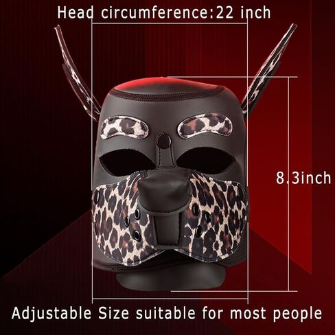 Neoprene Dog Full Face Puppy Mask Removable Pup Hood Halloween Mask (Brown) in Saudi Arabia