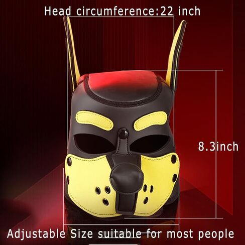 Neoprene Dog Full Face Puppy Mask Removable Pup Hood Halloween Mask (Brown) in Saudi Arabia