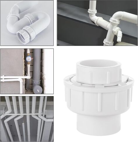 4 قطعة PVC Union 2 بوصة PVC Union اقتران الأنابيب المناسب محول PVC Slip Union، EPDM O-Ring، المقبس إلى المقبس، أبيض in Saudi Arabia