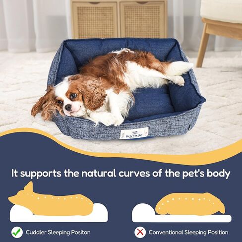 FluffyDream Dog Bed for Small Dog, Super Soft Pet Bed Furniture, Suitable for Dogs Up to 30lbs, 24'' x 20'', Sand in Kuwait