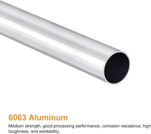 uxcell 6063 Aluminum Round Tube, 15mm OD 8mm Inner Dia 400mm Length Pipe Tubing for Industry DIY Projects in Saudi Arabia