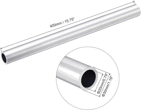 uxcell 6063 Aluminum Round Tube, 15mm OD 8mm Inner Dia 400mm Length Pipe Tubing for Industry DIY Projects in Saudi Arabia