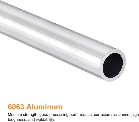 uxcell 6063 Aluminum Round Tube, 15mm OD 8mm Inner Dia 400mm Length Pipe Tubing for Industry DIY Projects in Saudi Arabia