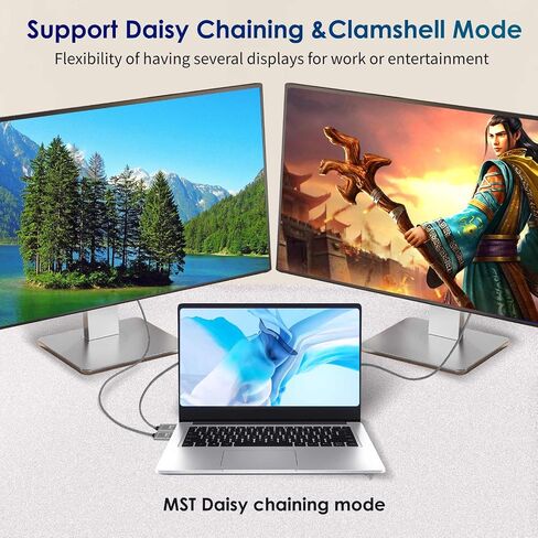 كابل USB C إلى DisplayPort 1.4، يدعم 8K@60 هرتز، 4K@240 هرتز كابل USB C إلى DP (كابل Thunderbolt 4 إلى DisplayPort، كابل DisplayPort إلى USB C) لجهاز iPhone 15 MacBook (USB C إلى DP أحادي الاتجاه) in Saudi Arabia