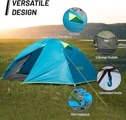 Himalaya 2 Person Camping Tent, Backpacking Tent Waterproof Windproof Lightweight Portable Easy Setup Double Layer for Outdoor Camping Hiking Mountaineering Travel in Saudi Arabia