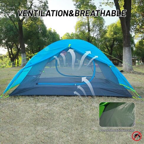 Himalaya 2 Person Camping Tent, Backpacking Tent Waterproof Windproof Lightweight Portable Easy Setup Double Layer for Outdoor Camping Hiking Mountaineering Travel in Saudi Arabia
