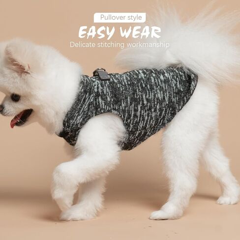 BINGPET Dog Sweater,Pullover Dog Fleece Vest for Small Medium Large Dogs Puppy,Stretchy Dog Coat Jacket with Double D-Rings for Leash,Soft Warm Dog Clothes for Cold Weather Winter and Fall(Grey,L) in Kuwait