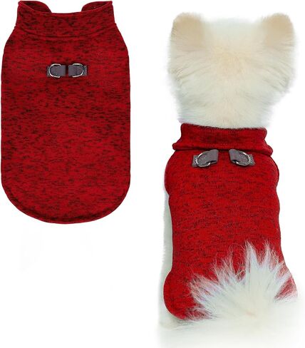 BINGPET Dog Sweater,Pullover Dog Fleece Vest for Small Medium Large Dogs Puppy,Stretchy Dog Coat Jacket with Double D-Rings for Leash,Soft Warm Dog Clothes for Cold Weather Winter and Fall(Grey,L) in Kuwait