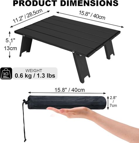 Small Ultralight Folding Beach Table, Mini Portable Low Camping Table Aluminum, White in Saudi Arabia