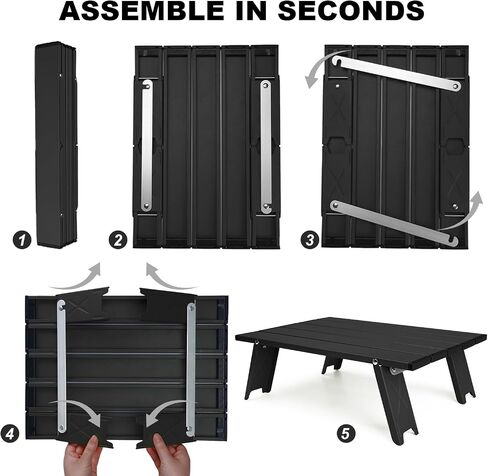 Small Ultralight Folding Beach Table, Mini Portable Low Camping Table Aluminum, White in Saudi Arabia