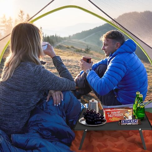 Small Ultralight Folding Beach Table, Mini Portable Low Camping Table Aluminum, White in Saudi Arabia