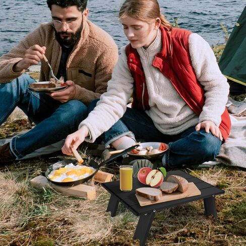 Small Ultralight Folding Beach Table, Mini Portable Low Camping Table Aluminum, White in Saudi Arabia