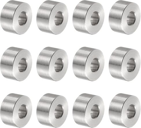 uxcell 12pcs Stainless Steel Spacer 8.5mm Bore x 20mm OD x 2mm Length Screw Bushing Plain Finish Round Metal Spacer for M8 Screws Bolts and Rods in Saudi Arabia