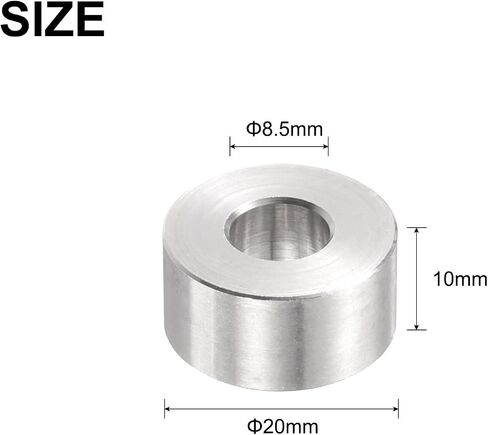 uxcell 12pcs Stainless Steel Spacer 8.5mm Bore x 20mm OD x 2mm Length Screw Bushing Plain Finish Round Metal Spacer for M8 Screws Bolts and Rods in Saudi Arabia
