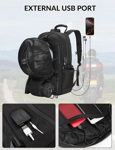 Motorcycle Backpack Travel Backpack Feature Large Capacity and are Waterproof - Perfect for Carrying Motorcycle Accessories, Helmet and More in Saudi Arabia