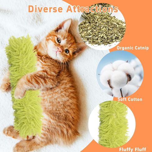 3 Pack Catnip Pillows - Soft and Durable Interactive Cat Kicker Toys With Crinkle Sound for Indoor Companion (Gray Set) in Saudi Arabia